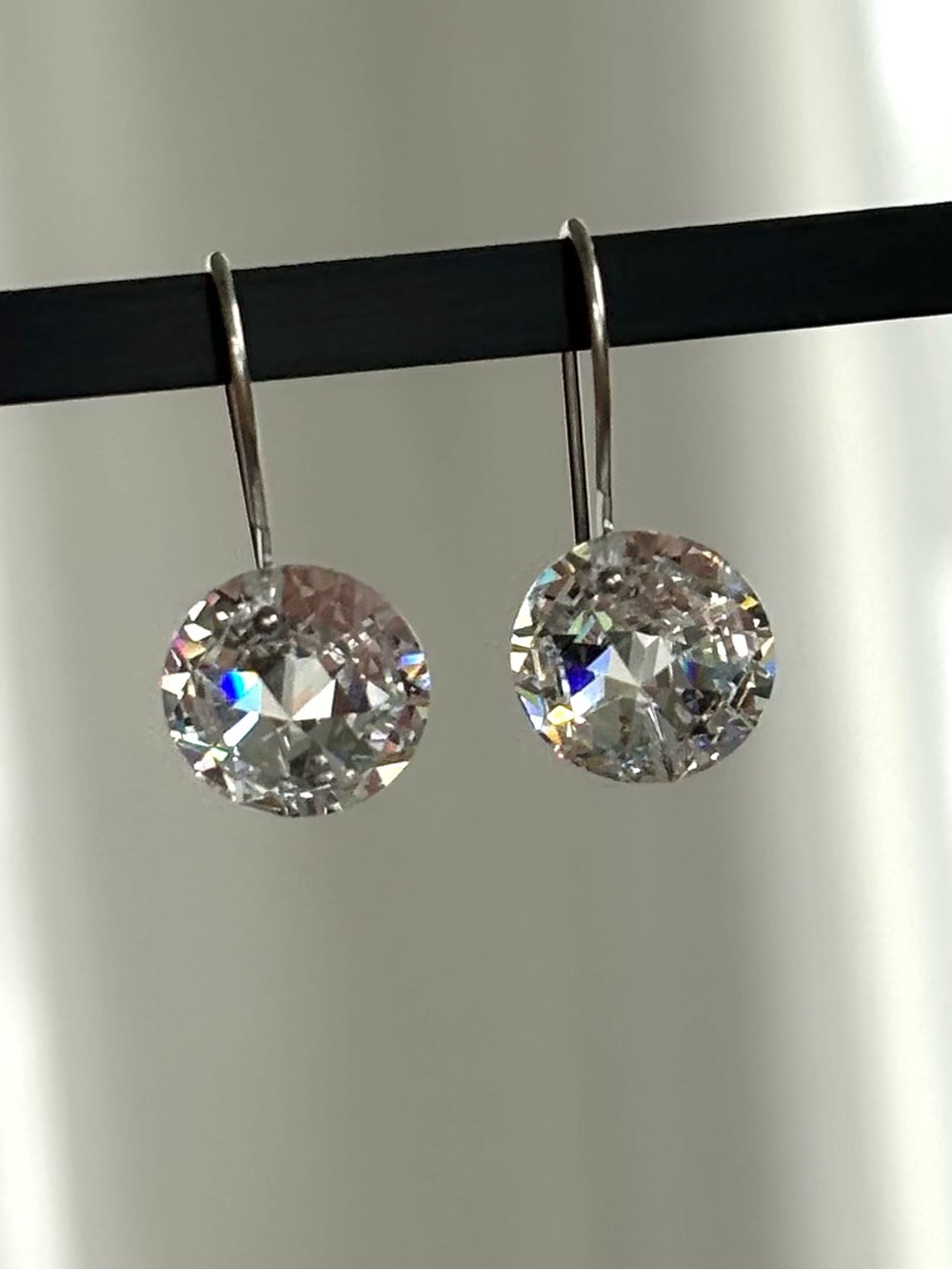 Diamonique 14k White Gold Drop Earrings